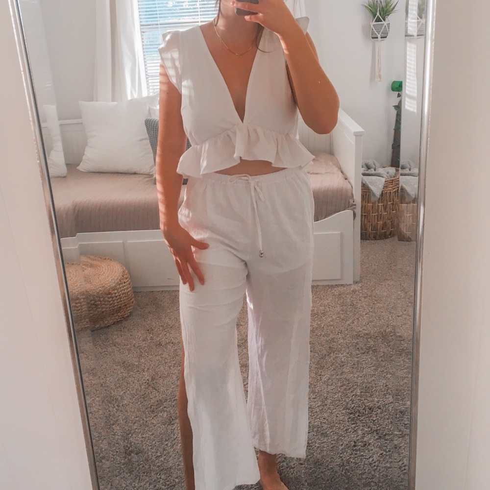 Fancyinn Boho white two piece set